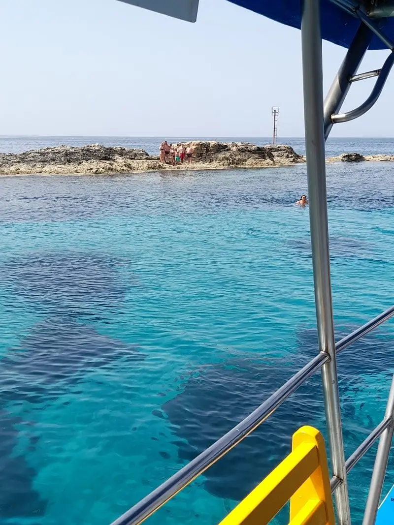 Stunning crystal-clear waters surrounding the Yellow Glass Bottom Boat in Paphos.